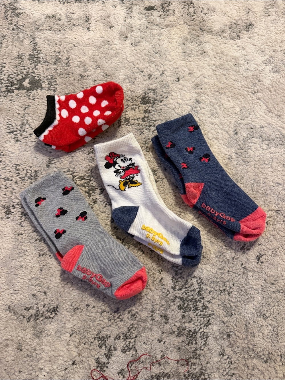 GAP Minnie Mouse Baby Sock Set - Red, White, Gray, Navy, Pink